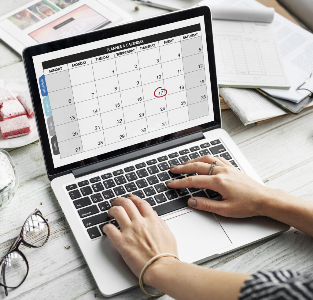 Calendar and planner symbolizing quarterly estimated tax payment deadlines
